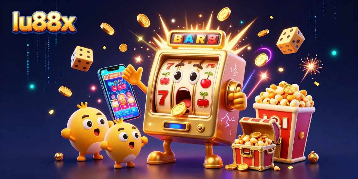 lu88x sensational jackpot with an animated golden slot machine pouring coins, vivacious scene bursting with excitement.
