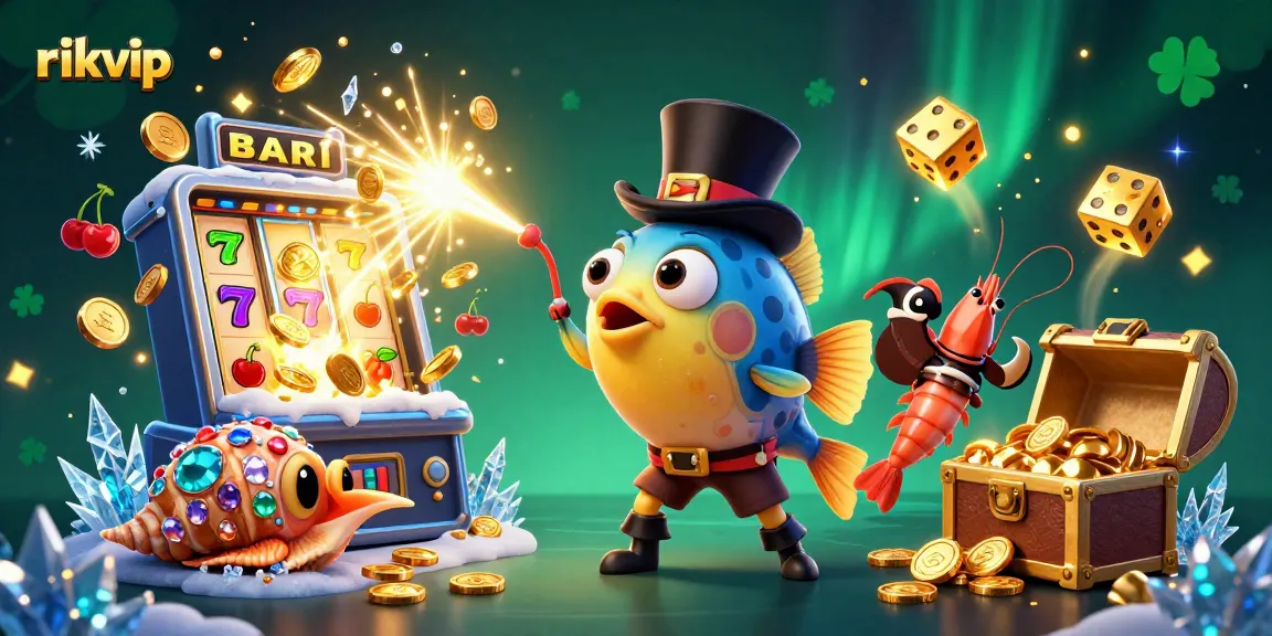 Win big with rikvip as the glowing anglerfish captivates coins amidst a vibrant underwater casino.