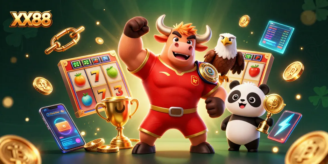 Experience the excitement of slots and jackpots with XX88 in this vibrant casino scene.