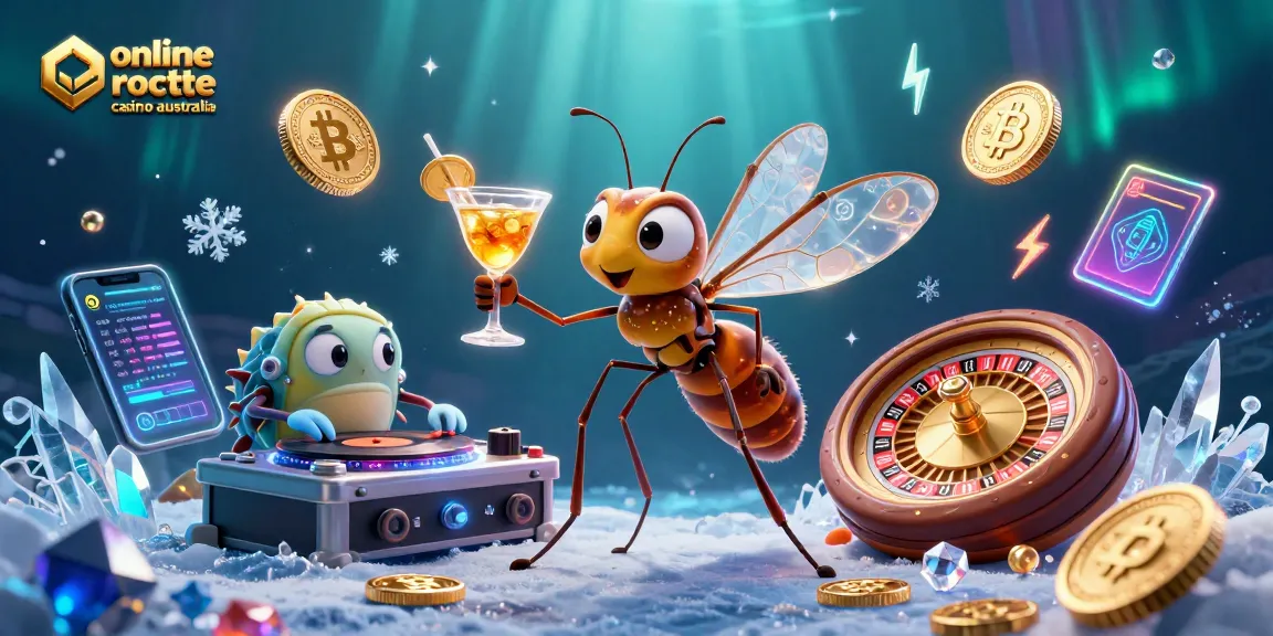 Experience immersive online roulette casino Australia with vibrant 3D characters and crypto elements.